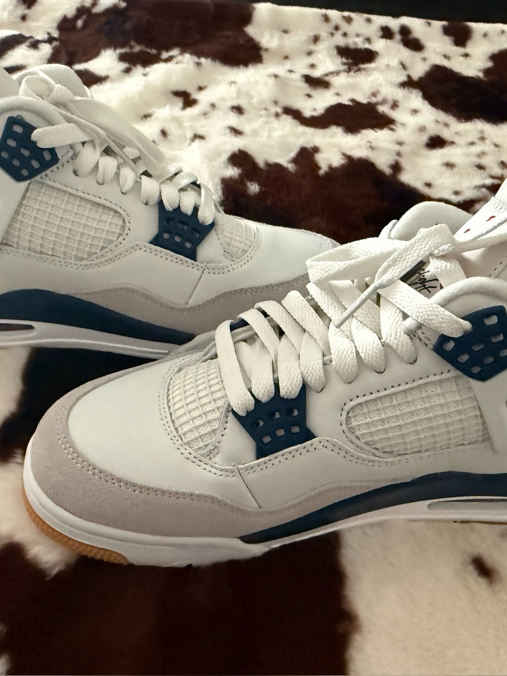 Jordan White and Blue Retro Low-Top Sneakers